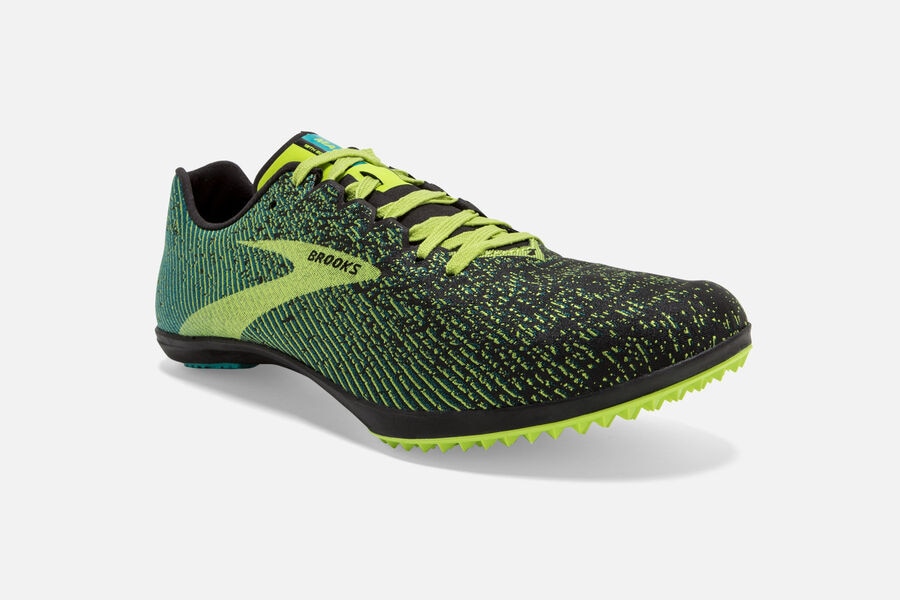 Brooks Running Shoes Mens Black/Green - Mach 19 Spikeless Spikes - 3861-MQNVA